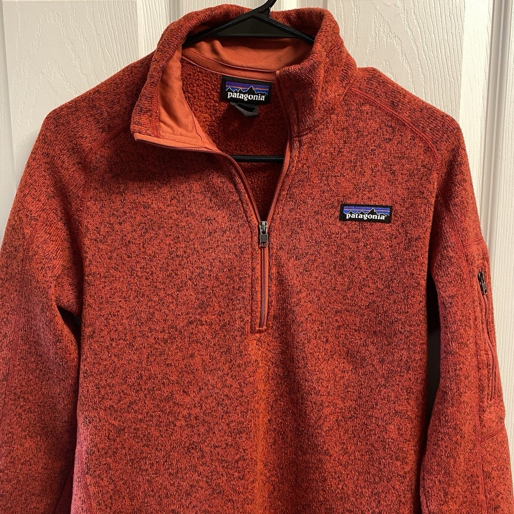 Patagonia Women's Ramble Better‎ Sweater 1/4 Zip Fleece Pullover Tomato Red Sz.M